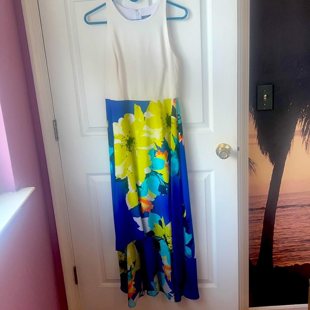 Vince Camuto blue floral dress. Vibrant colors!!